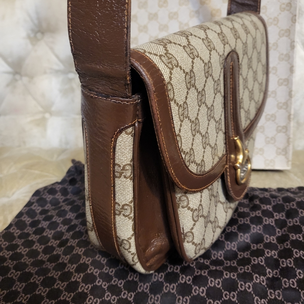 Authentic vintage late 1970's to early 80's gucci horsebit crossbody bag - Picture 6 of 15